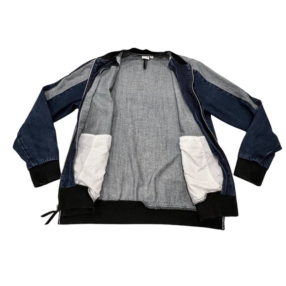 Puma Men's Baseball Collar Zip Front Denim Bomber Jacket, Blue XL - Picture 8 of 10